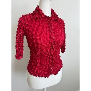 Y2K Red Popcorn Top